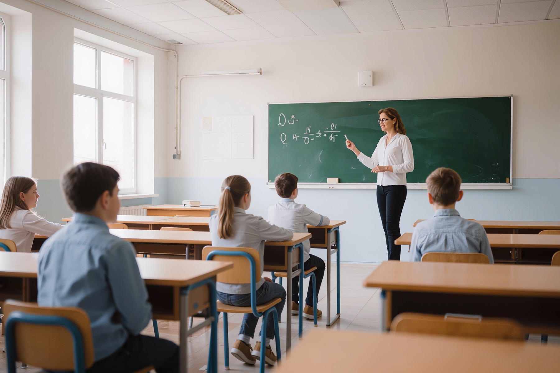 Deca u učionici gledaju u tablu